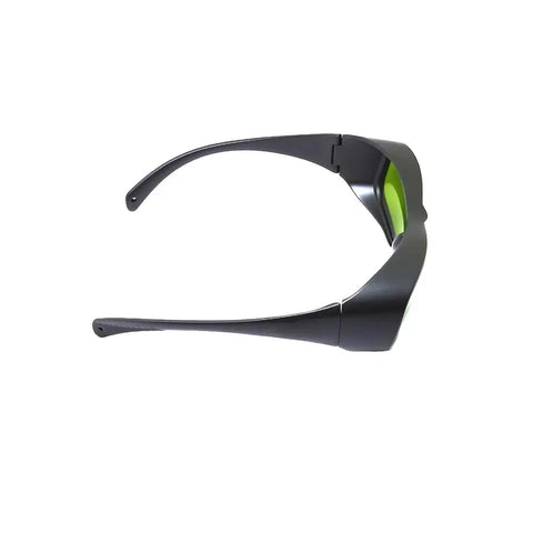 Heavy Duty Infrared Laser Safety Glasses With Rock Solid OD 8 Plus Defense Covering The 900 To 1100nm Range, side view with anti-glare lenses.