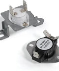 Smooth Swaps Thermal Fuse And Thermostat For Lg Dryers To Banish No Heat Blues In A Flash Straight Shot Repair Part Fits Dle5955w Models Bring Back The Warmth. Two thermal components with metal and plastic parts.