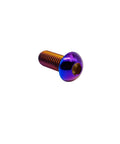 Badass Gr5 Aviation Grade Titanium Screws M8 X 20 mm Iso7380 Button Head Hex Socket Cap Bolts In Slick Burnt Blue Finish Tough As Nails Fasteners For Hot Rods And Heavy Duty Gear Pack Of Five, showing one bolt.