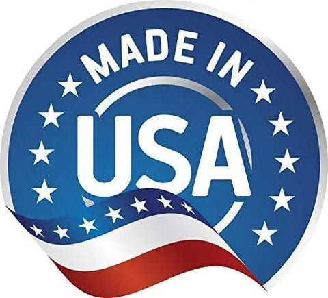 Made in USA badge with stars and stripes, highlighting patriotism and quality for Real Deal Brass Inline Water Filter.