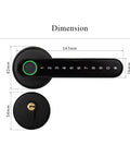 Beefed Up Smart Padlock With Touchless Fingerprint Entry And App Remote Control rugged dimensions 147mm long, 62mm round, sleek design.