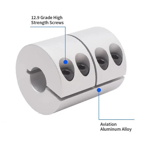 Beefy 16mm To 16mm Rigid Clamp On Shaft Coupling 32mm Diameter 45mm Length Aluminum Motor Shaft Connector with screws