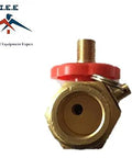 2 Pcs Solid Brass Compressed Air Carry Tank Manifold Valve featuring real drip free brass body and red flow control knob.