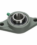Rock Solid UCFL207-22 1-3/8 Inch Bore Self Aligning Flange Bearing Unit with 2-Bolt Square Design, gray cast iron housing.