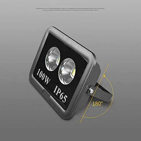 Heavy Duty Rechargeable Led Floodlight Waterproof Ip66 Outdoor Projection Lamp Super Bright 300 Watt Beast Mode Powerhouse Aluminum Security Light For Patio And Garage visible from side angle with two bulbs and adjustable bracket.