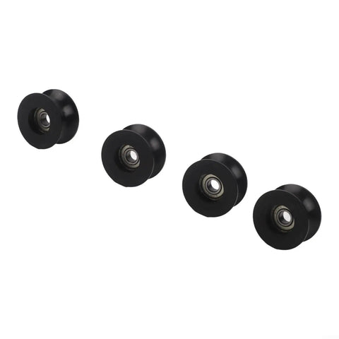 Tough As Nails Nylon Pulley Wheels For Door And Window Track 4 Pack Silky Smooth Replacement Rollers pre-greased black nylon rollers.