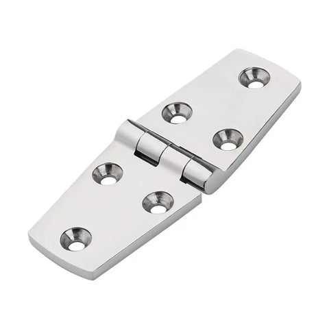 Rock Solid Heavy Duty Cast Door Strap Hinges Six Holes Mirror Polish Finish Zero Drag Smooth Swing Weatherproof Residential Hardware, 107x38mm.