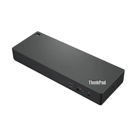 Heavy Duty Thunderbolt 4 Workstation Dock With 230W Charge And Crisp 4K Screen Support, Sleek USB C Hub showing USB ports and Ethernet.