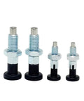 Top-Shelf Indexing Plunger Lock Pin Index Bolt M10-1.5 Coarse Thread Screw stainless steel bolts of varying sizes, used for precise workholding.