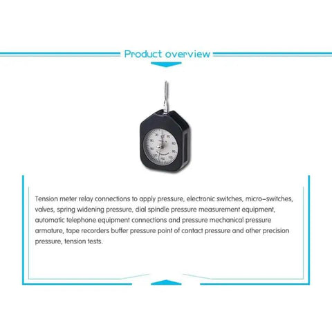 Badass Dial Gram Tension Gauge Slick Precision Force Meter showing face and hook for testing switches and valves.