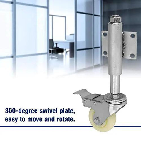 Heavy Hitter Spring Loaded Gate Rollers With Locking Brake Self Adjusting Caster For Farm And Barn Gates Sag Free Smooth Sailing Operation Built Tough Nylon Metal Frame One Pack features 360-degree swivel plate.