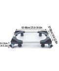 Rock Solid Heavy Duty Rolling Washer Dryer Slider Stand With Silent Swivel Brakes For Fridge And Freezer Smooth Rollin Straight Up Adjustable Appliance Rack dimensions 65-88cm width and 37-58cm adjustable size.