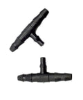 Barbed Hose Tee Connectors 3/5 Mm To 4/7 Mm Three Way Splitters For Garden Irrigation, Sprinkler Lines, And Drip Systems, 2000 Pack Pcs, Easy DIY Watering Setup For Yard, Farm, Greenhouse. Black plastic barbed tee connector for irrigation hoses.