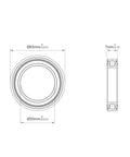 6810ZZ Thin Section Ball Bearings 10 Pack 50X65X7MM Metal Shielded Chrome Steel top view and side dimensions diagram