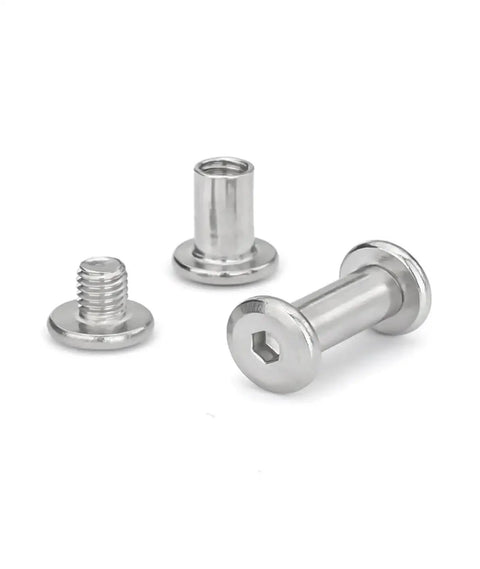 Tough As Nails Hex Head Bind Screws And Barrel Nuts Featuring M3 M4 M5 Threads Molded From Heavy Duty 304 Stainless Steel for secure fastening.