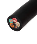 Real Workhorse 2/5 Soow Portable Power Cable 600 Volt Black Wire Cord for Generators, showing five color-coded conductors and flexible design.
