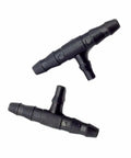 Barbed Hose Tee Connectors 3/5 Mm To 4/7 Mm Three Way Splitters For Garden Irrigation, Sprinkler Lines, And Drip Systems, 2000 Pack Pcs, Easy DIY Watering Setup For Yard, Farm, Greenhouse. Black plastic tee connector
