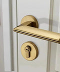 Premium Gold Plated Zinc Alloy Interior Door Handle Featuring Heavy Duty Hardware And Smooth As Silk Operation Built Tough For Tight Doorways And Instant Room Upgrades.