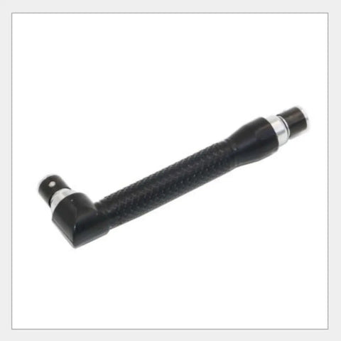 Heavy Duty Dual End Socket Wrench With 1/4 Hex Drive And Extended L Handle Forged From Toughened Steel, angled view.