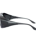 Kickass Laser Safety Glasses Shield Your Peepers From 980Nm To 2500Nm Beams With Serious Od Five Plus Rating And Hella Crisp Vision Cert Approved Protective Goggles side view showing sleek black frame and comfortable fit.