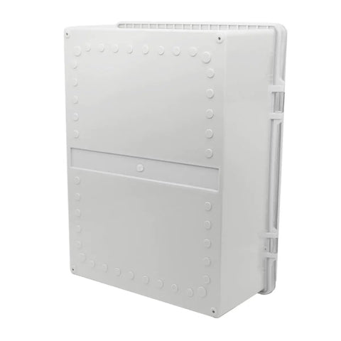 Outdoor Waterproof Junction Box With Clear Hinged Cover IP65 ABS Plastic Enclosure, side view with secure latches