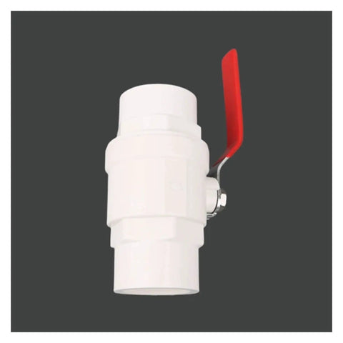 Premium White Pvc Ball Valve Pipe Fitting For Water Shut Off Smoother Than Butter Handle leak proof design with red handle