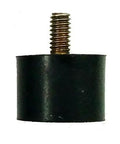 Heavy Duty Round Single Stud Rubber Vibration Mounts To Tame Noisy Gear Rumble With A Chunky One Inch Core And Medium Durometer Rating Keeping Your Workshop Dead Silent And Running Smooth, black rubber mount with metal bolt, 1 inch diameter.