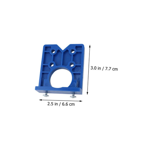 Effortless Concealed Hinge Hole Drilling Kit For Woodworking With 35mm Drill Bit Positioner, blue plastic positioner piece