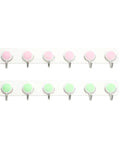 Heavy Duty Reversible Peel and Stick Wall Hooks 2 Pack Stainless Steel Coat Rack Organizer with 6 Hooks Each in pink and green.