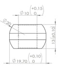 Slick Copper Iron Spherical Bearing Bushing With 10mm Bore And 20mm Sphere dimensions illustration for washing machines and electrical fans.