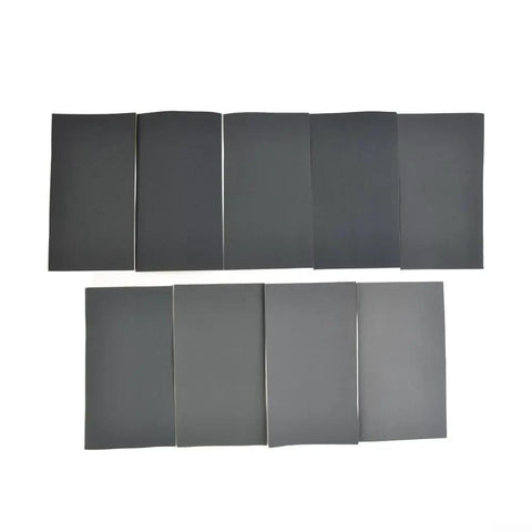 15-Piece Wet And Dry Sandpaper Set With Silicon Carbide Sheets for metal, wood, glass, and plastic polishing, grits 200-3000.