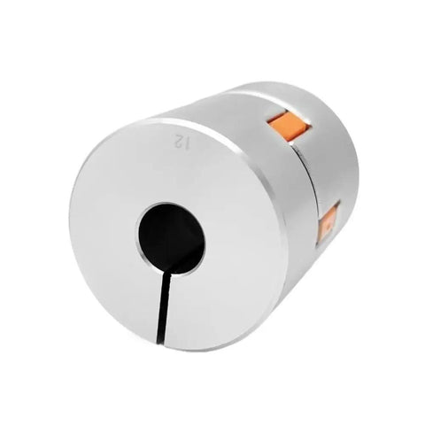 Straight Up Jaw Type Flexible Coupler For Motor Shaft Hookup Rock Solid Aluminum Body with rubber pads viewed from top