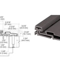 Diagram of the Built Like A Tank Heavy Duty Full Surface Door Hinge With Dark Bronze Anodized Finish Supporting Up To 600 Pounds Smooth Swing Straight Pin Commercial Hardware.