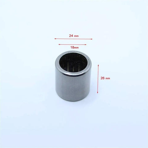 Real Tight Five Piece One Way Needle Roller Clutch And Drawn Cup Bearing Set Delivers Exact 18 By 24 By 26 Mm Fitment showing 26mm x 24mm x 18mm drawn cup bearing.