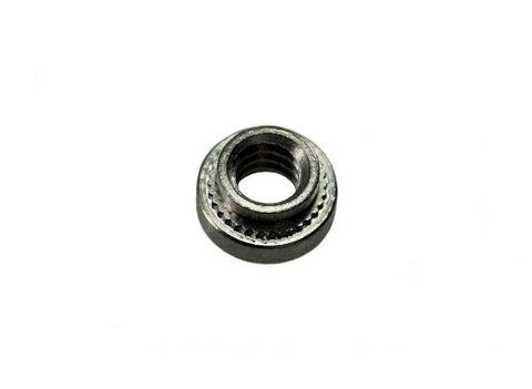 Round Stainless Steel Self Clinching Nuts 10-24 Thread Captive Fasteners solid grip for .030 inch panel thickness.