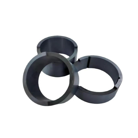 Industrial Grade Silicon Carbide Mechanical Sealing Rings Built For Heavy Duty Wear Resistance And Rock Solid Acid Alkali Corrosion Protection Featuring Precision Sintered Ceramic Design For Reliable Pump Performance showing three black ceramic rings.