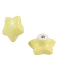 6 Piece Star Shaped Ceramic Cabinet Knobs Glossy Drawer Pulls For Kitchen Cabinets Bedroom Furniture Solid Colors Nordic Vibe Hardware With Screws Zero Hassle Installation Major Style Boost in yellow color.