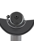 Premium Heavy Duty 5 Inch Pneumatic Angle Grinder With Rock Solid Alloy Guard and knurled handle, top view of alloy guard.