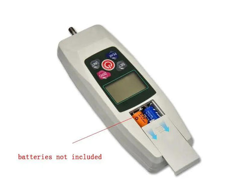 Heavy Duty Digital Push Pull Force Gauge Featuring Precision Handheld Dynamometer For Real Time Load Testing With 300 Newton Capacity Plus Plug And Play Setup And Crisp Readings For Everyday Shop Grind And Top Tier Quality Control with battery compartment.