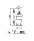 Heavy Duty T Handle Shutter Lock Kit For Accordion Hurricane Storm Shutters White Steel Security Latch detailed dimensions diagram