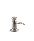 Brass Kitchen Soap Dispenser For Liquid Soap Or Lotion, Above-Counter Refill, 16-Ounce Bottle, stainless steel finish dispenser