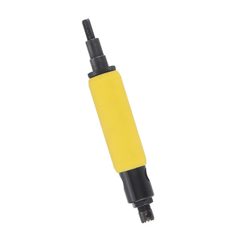 Electric Drill Rivet Removal Tool Kit with yellow body for 1/8 to 1/4 inch blind rivets, pro grade precision extraction.