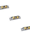 3 Pack Double Roller Window Sliding Door Pulley Wheel 16 mm Brass Replacement Hardware on a white background.