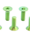 Pro Level M3 Gr5 Titanium Alloy Flat Countersunk Hex Socket Set Screws Coated In Durable Rainbow Finish For Snug Fits And Rapid Project Buildouts On Any Rig Or Machine Setup.