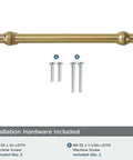 10 Pack 3 1/2 Inch Hole Center Brushed Brass Cabinet Pulls Solid Heavy Duty Drawer Handles For Kitchen Bathroom Furniture with installation hardware.