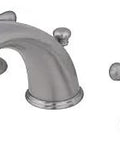 Victorian Widespread Lavatory Faucet With Cross Handle In Brushed Nickel, Deck Mount 8 To 16 Inch, solid brass, three-hole installation
