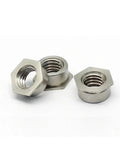 Heavy Duty Self Clinching Flush Nuts Crafted From Tough 304 Stainless Steel M2 Through M6 Snap In Fastener Pack shown from various angles.