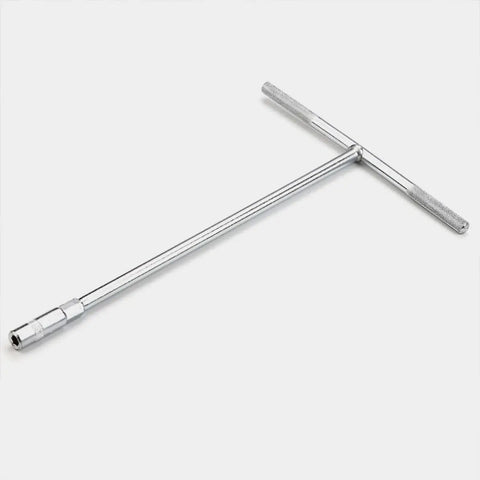 Hefty T Handle Socket Wrench Set Featuring Deep Metal Sockets For Knuckle Bustin DIY Repairs Thumbnail of handle with grip for stubborn bolts.