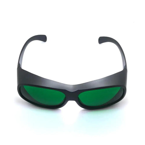Heavy Duty Laser Safety Glasses Shielding Eyes From Blue Red And Infrared Beams At 450Nm 650Nm 808Nm 980Nm with dark green lenses.