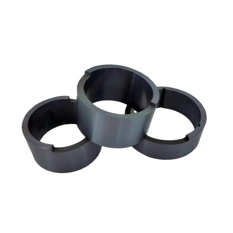 Industrial Grade Silicon Carbide Mechanical Sealing Rings Built For Heavy Duty Wear Resistance And Rock Solid Acid Alkali Corrosion Protection Featuring Precision Sintered Ceramic Design For Reliable Pump Performance, three rings viewed from above.